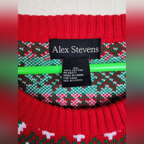 Alex Stevens Gonna Party Ugly Christmas Sweater Knit Jacquard Fair Isle Men's - Picture 3 of 5